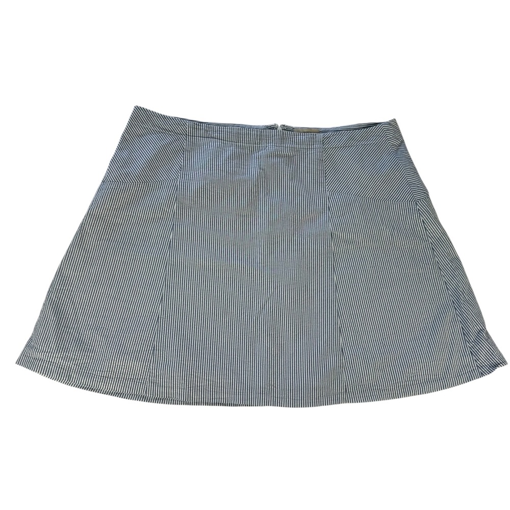 Ann Taylor Loft Womens Size‎ 16 Blue White Striped Cotton A-Line Mini Skirt